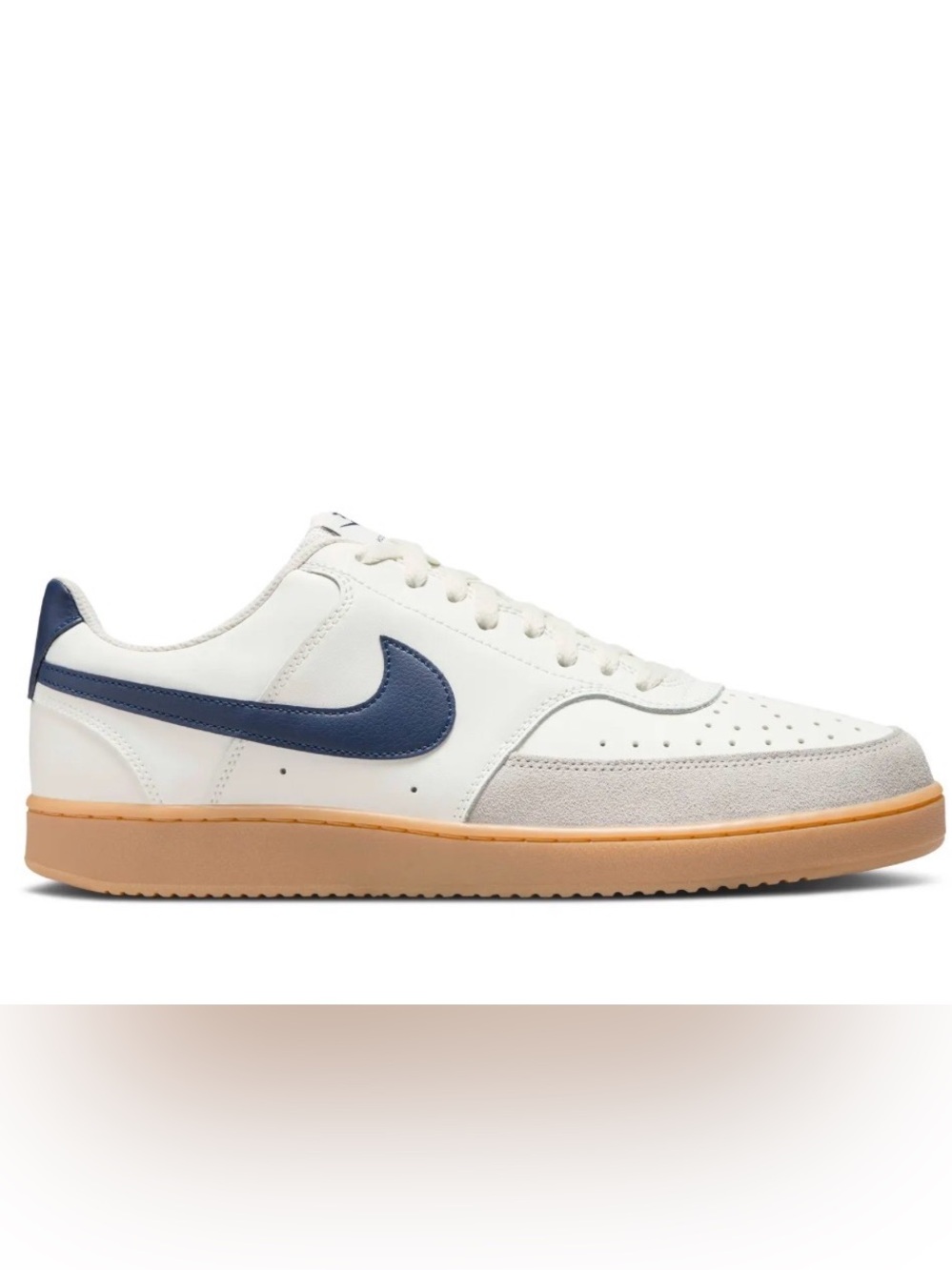 Nike Men’s Court Vision Low Sneakers 7.5 Sail Midnight Navy Gum